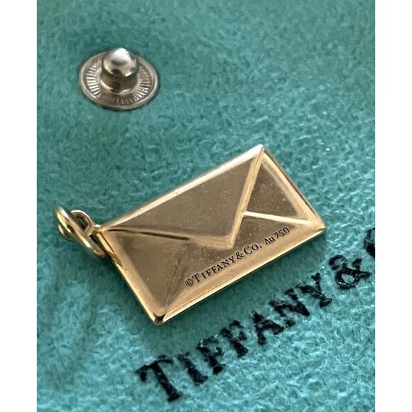 Tiffany & Co. 18k Gold Diamond Envelope Address Pendant Charm Necklace Bracelet - Picture 5 of 16